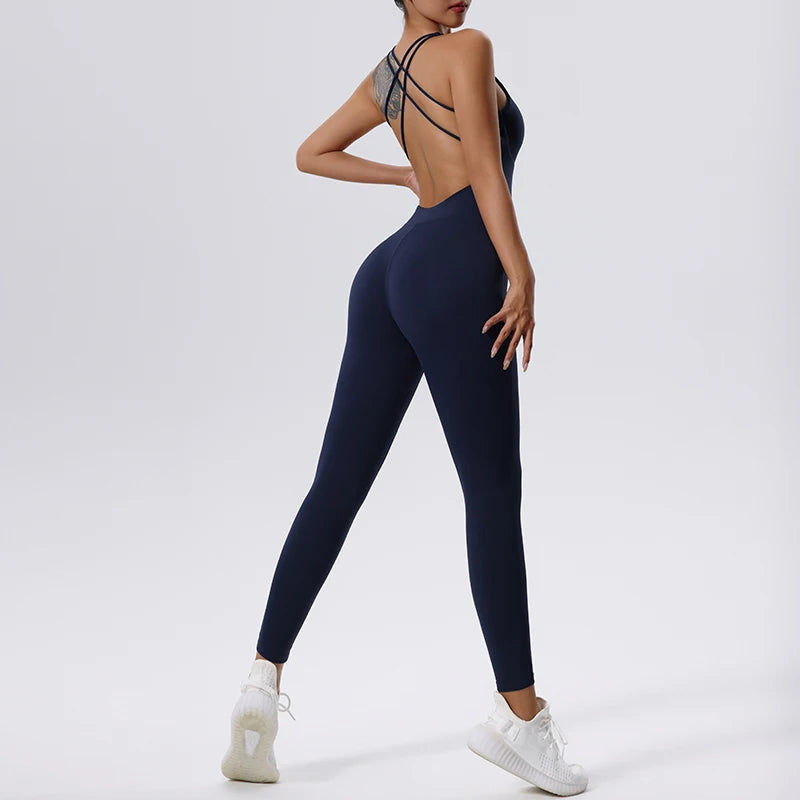 Ensemble Sportif Femme en Nylon – Combinaison One Piece Yoga / Fitness / Running